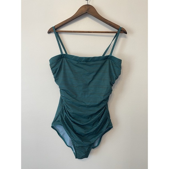 Miraclesuit X Talbots AVANTI BANDEAU ONE PIECE - PAINTERLY STRIPE Size 16 Beach - Picture 4 of 9